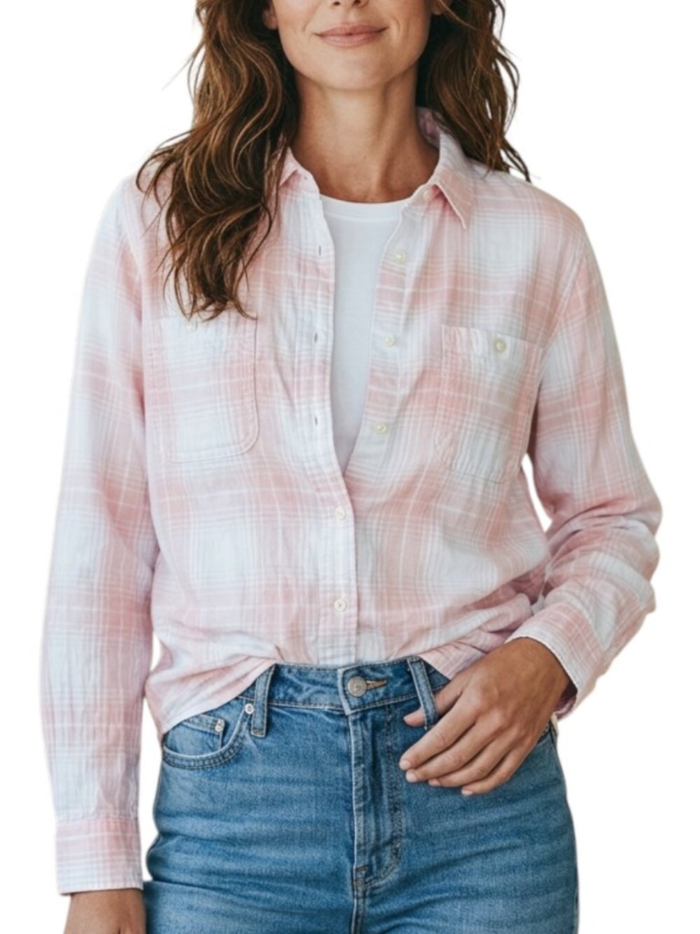 Lauren Ralph Lauren Pink Plaid Button Up Shirt XL Cotton Convertible Roll Tab - Picture 9 of 9